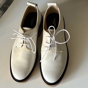 Rag & Bone White Victor Crepe Oxford Shoes size 36